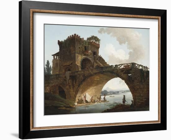The Ponte Salario, c.1775-Hubert Robert-Framed Giclee Print