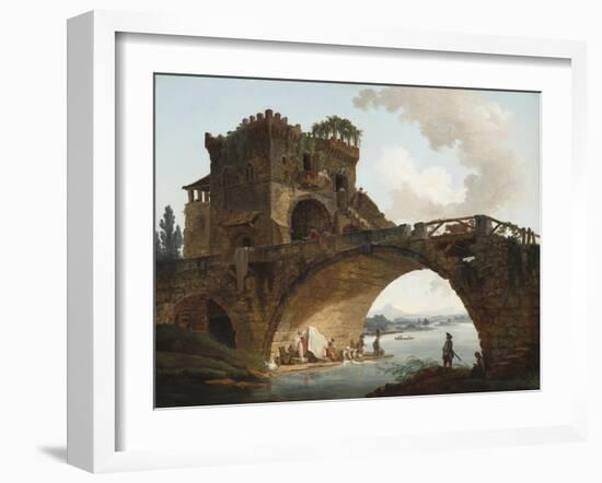 The Ponte Salario, c.1775-Hubert Robert-Framed Giclee Print