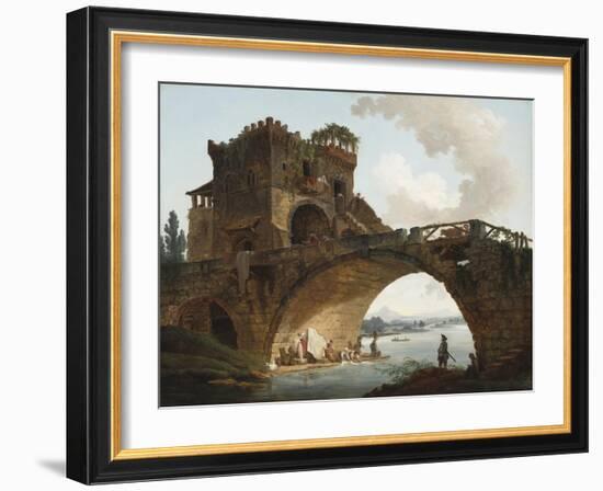 The Ponte Salario, c.1775-Hubert Robert-Framed Giclee Print