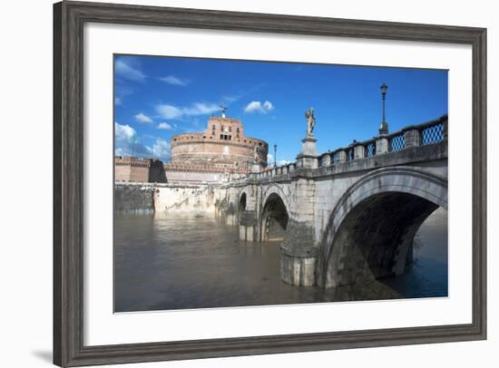 The Ponte San Angelo and Hadrian's Tomb, UNESCO World Heritage Site, Rome, Lazio, Italy, Europe-Ethel Davies-Framed Photographic Print