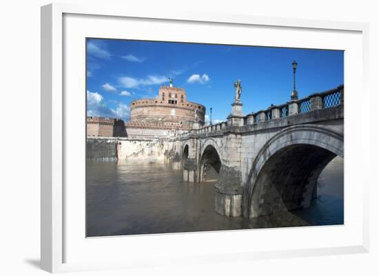 The Ponte San Angelo and Hadrian's Tomb, UNESCO World Heritage Site, Rome, Lazio, Italy, Europe-Ethel Davies-Framed Photographic Print