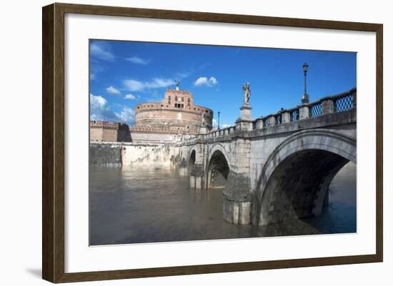 The Ponte San Angelo and Hadrian's Tomb, UNESCO World Heritage Site, Rome, Lazio, Italy, Europe-Ethel Davies-Framed Photographic Print