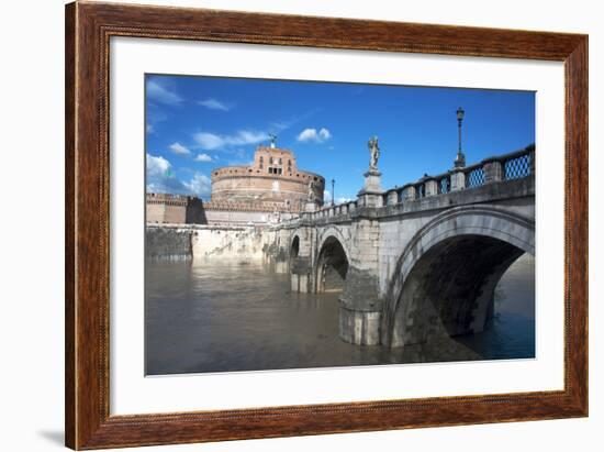 The Ponte San Angelo and Hadrian's Tomb, UNESCO World Heritage Site, Rome, Lazio, Italy, Europe-Ethel Davies-Framed Photographic Print