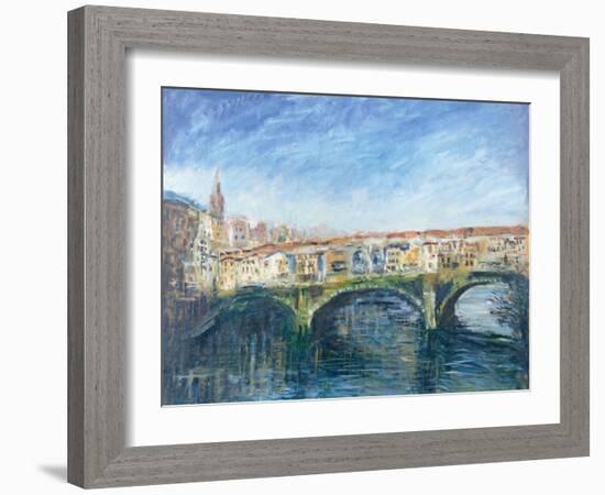 The Ponte Vecchio, Florence, 1995-Patricia Espir-Framed Giclee Print