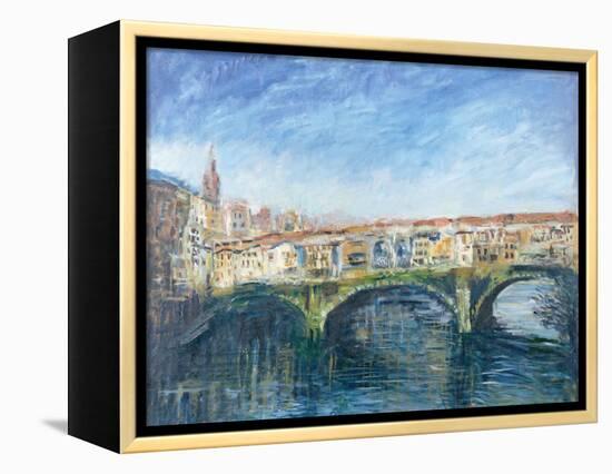 The Ponte Vecchio, Florence, 1995-Patricia Espir-Framed Premier Image Canvas