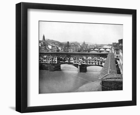 The Ponte Vecchio, Florence, Italy, 1893-John L Stoddard-Framed Giclee Print