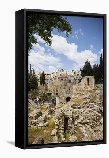 The Pool of Bethesda, the Ruins of the Byzantine Church, Jerusalem, Israel, Middle East-Yadid Levy-Framed Premier Image Canvas