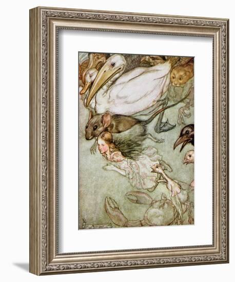 The Pool of Tears, from 'Alice's Adventures in Wonderland' by Lewis Carroll (1832-98) 1907-Arthur Rackham-Framed Giclee Print