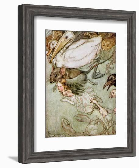 The Pool of Tears, from 'Alice's Adventures in Wonderland' by Lewis Carroll (1832-98) 1907-Arthur Rackham-Framed Giclee Print