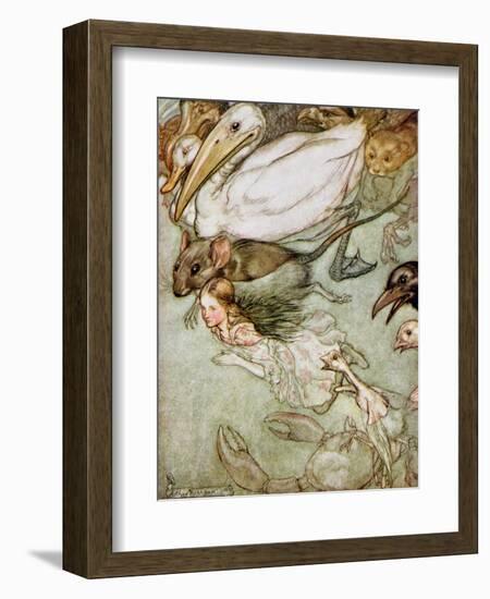 The Pool of Tears, from 'Alice's Adventures in Wonderland' by Lewis Carroll (1832-98) 1907-Arthur Rackham-Framed Giclee Print