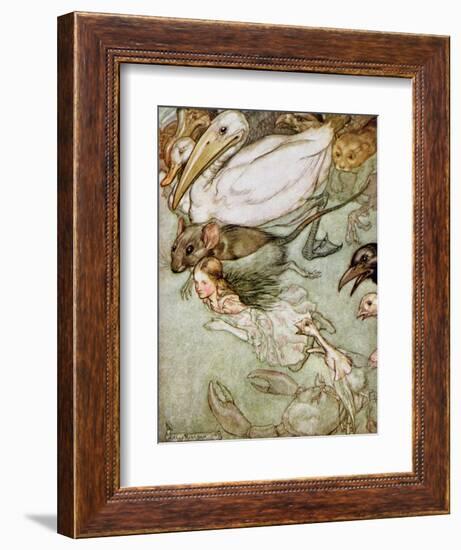 The Pool of Tears, from 'Alice's Adventures in Wonderland' by Lewis Carroll (1832-98) 1907-Arthur Rackham-Framed Giclee Print