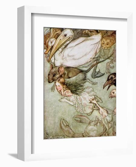 The Pool of Tears, from 'Alice's Adventures in Wonderland' by Lewis Carroll (1832-98) 1907-Arthur Rackham-Framed Giclee Print