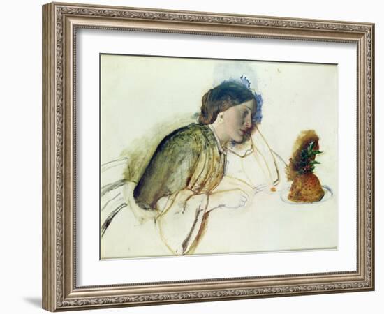 The Poor Actress's Christmas Dinner, 19th Century-Robert Braithwaite Martineau-Framed Giclee Print