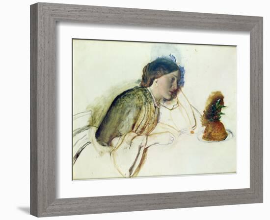 The Poor Actress's Christmas Dinner, 19th Century-Robert Braithwaite Martineau-Framed Giclee Print