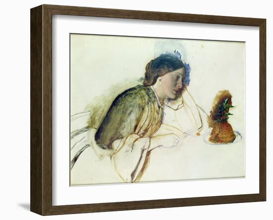 The Poor Actress's Christmas Dinner, 19th Century-Robert Braithwaite Martineau-Framed Giclee Print