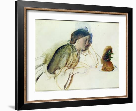 The Poor Actress's Christmas Dinner, 19th Century-Robert Braithwaite Martineau-Framed Giclee Print