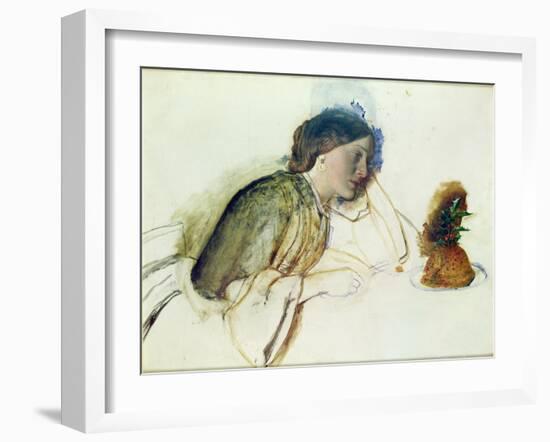 The Poor Actress's Christmas Dinner, 19th Century-Robert Braithwaite Martineau-Framed Giclee Print