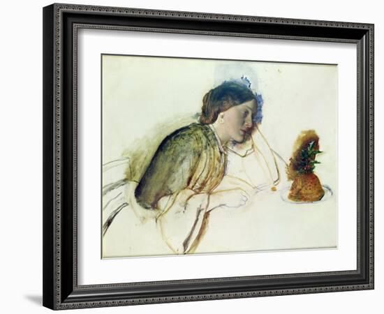 The Poor Actress's Christmas Dinner, 19th Century-Robert Braithwaite Martineau-Framed Giclee Print