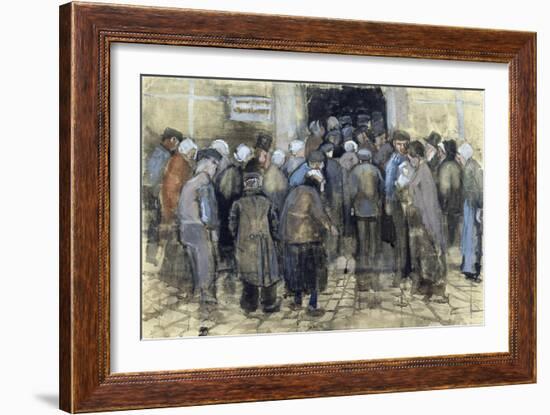 The Poor and Money (Les Pauvres Et L'argent) Par Gogh, Vincent, Van (1853-1890). Chalk, Watercolor,-Vincent van Gogh-Framed Giclee Print