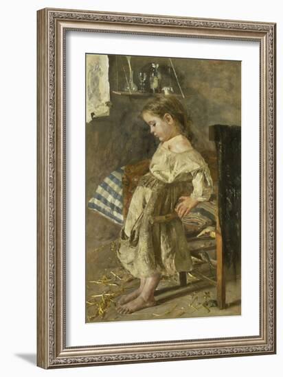 The Poor Child-Antonio Mancini-Framed Art Print