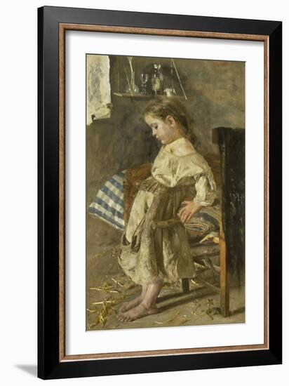 The Poor Child-Antonio Mancini-Framed Art Print
