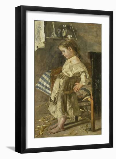 The Poor Child-Antonio Mancini-Framed Art Print