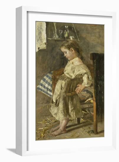 The Poor Child-Antonio Mancini-Framed Art Print