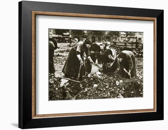 The poor of Berlin rummaging in refuse heaps, Germany, c1914-c1918-Unknown-Framed Photographic Print