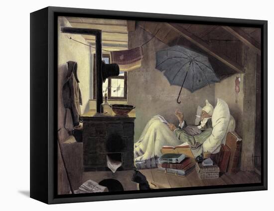 The Poor Poet, 1839-Carl Spitzweg-Framed Premier Image Canvas