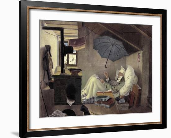 The Poor Poet, 1839-Carl Spitzweg-Framed Giclee Print