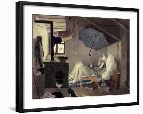 The Poor Poet, 1839-Carl Spitzweg-Framed Giclee Print