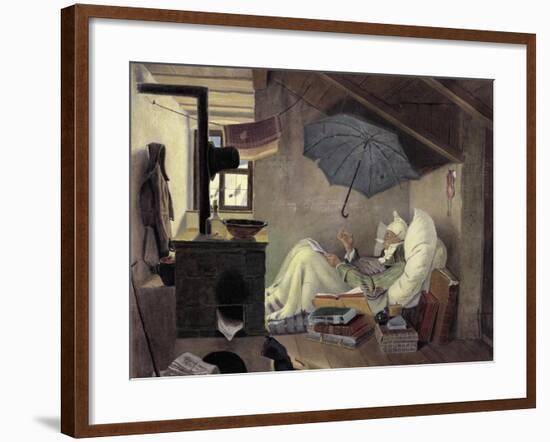 The Poor Poet, 1839-Carl Spitzweg-Framed Giclee Print