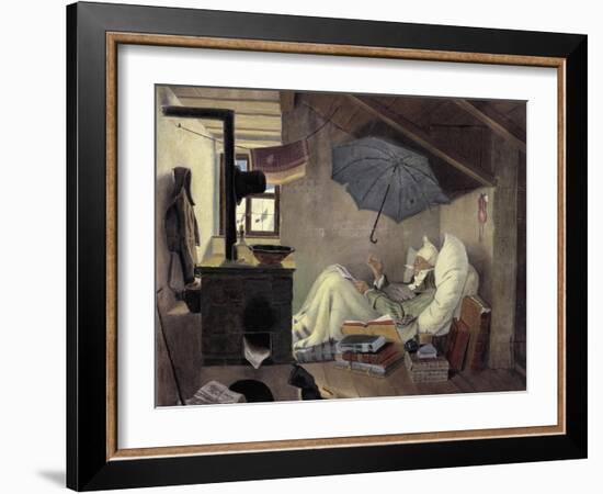 The Poor Poet, 1839-Carl Spitzweg-Framed Giclee Print