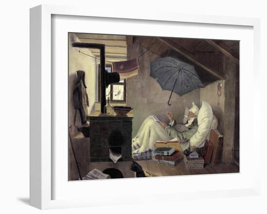 The Poor Poet, 1839-Carl Spitzweg-Framed Giclee Print