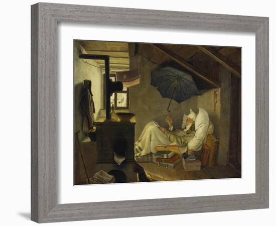 The Poor Poet, 1839-Carl Spitzweg-Framed Giclee Print