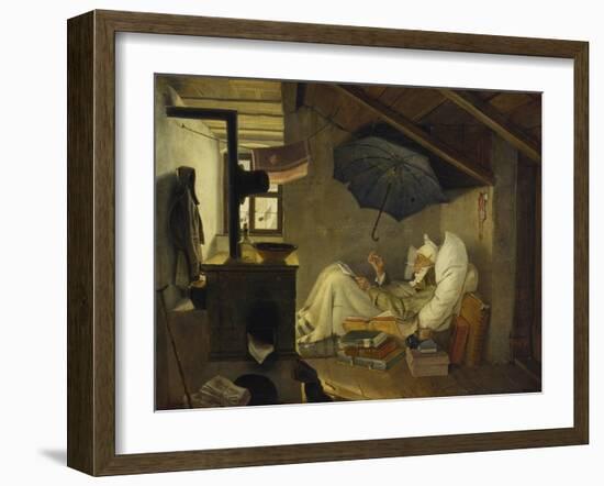 The Poor Poet, 1839-Carl Spitzweg-Framed Giclee Print