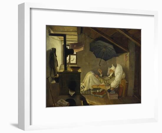 The Poor Poet, 1839-Carl Spitzweg-Framed Giclee Print