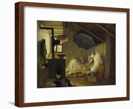 The Poor Poet, 1839-Carl Spitzweg-Framed Giclee Print