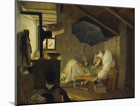 The Poor Poet, 1839-Carl Spitzweg-Mounted Giclee Print