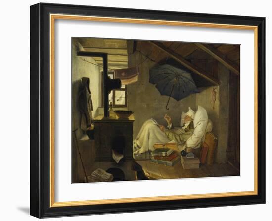 The Poor Poet, 1839-Carl Spitzweg-Framed Giclee Print