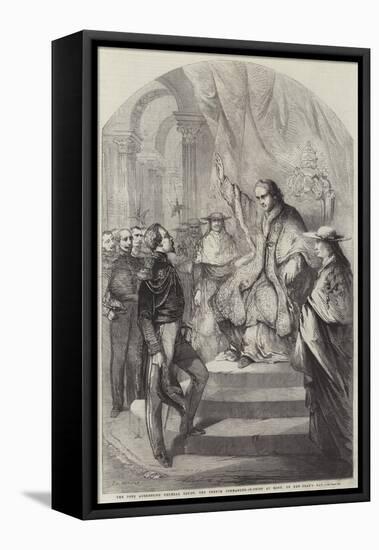 The Pope Addressing General Goyon, the French Commander-In-Chief at Rome, on New-Year's Day-Jean Adolphe Beauce-Framed Premier Image Canvas