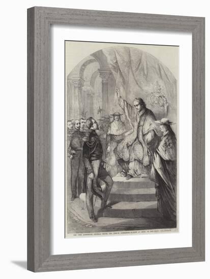 The Pope Addressing General Goyon, the French Commander-In-Chief at Rome, on New-Year's Day-Jean Adolphe Beauce-Framed Giclee Print