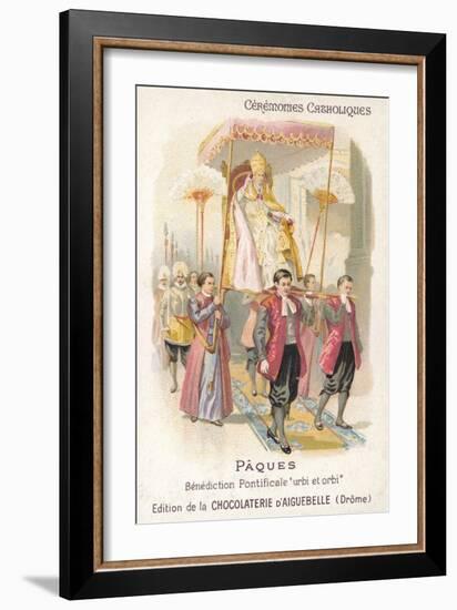 The Pope Being Carried to Make His Traditional Easter Blessing-null-Framed Giclee Print