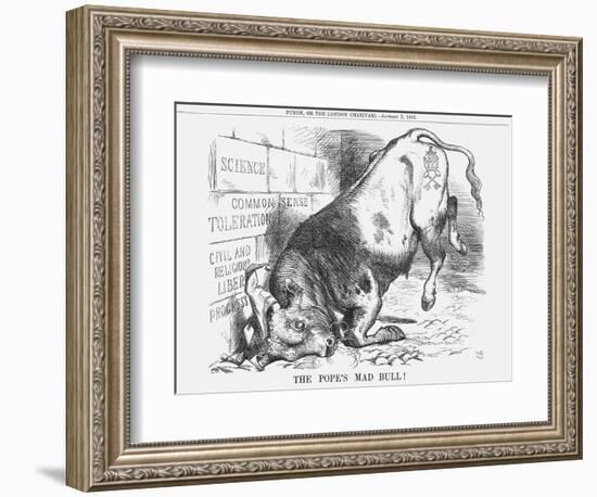 The Pope's Mad Bull, 1865-John Tenniel-Framed Giclee Print