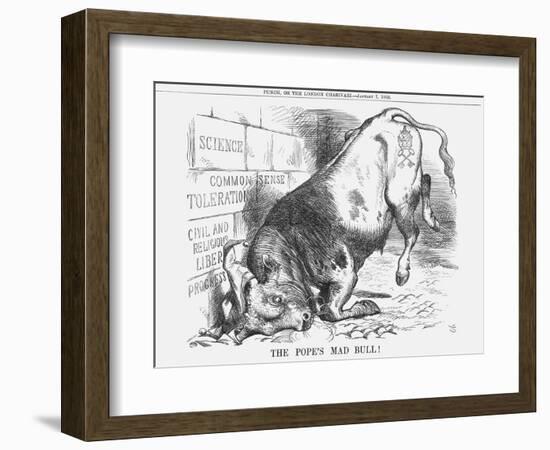 The Pope's Mad Bull, 1865-John Tenniel-Framed Giclee Print