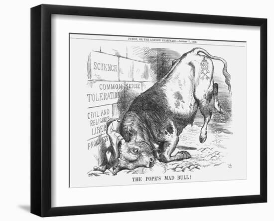 The Pope's Mad Bull, 1865-John Tenniel-Framed Giclee Print