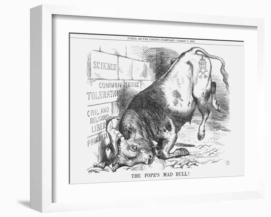 The Pope's Mad Bull, 1865-John Tenniel-Framed Giclee Print