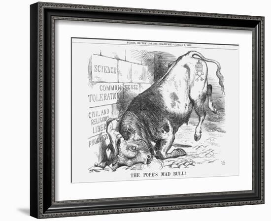 The Pope's Mad Bull, 1865-John Tenniel-Framed Giclee Print