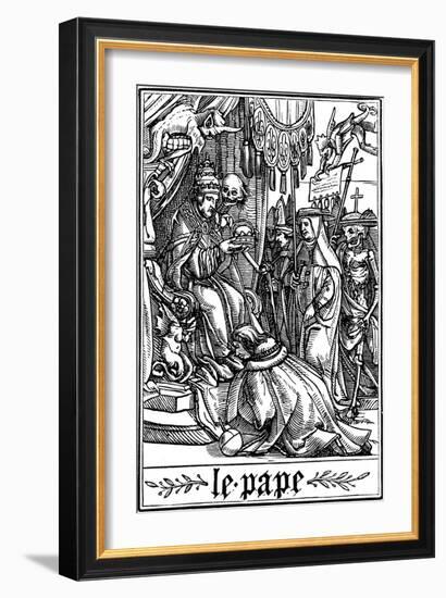 The Pope Visited by Death, 1538-Hans Holbein the Younger-Framed Giclee Print