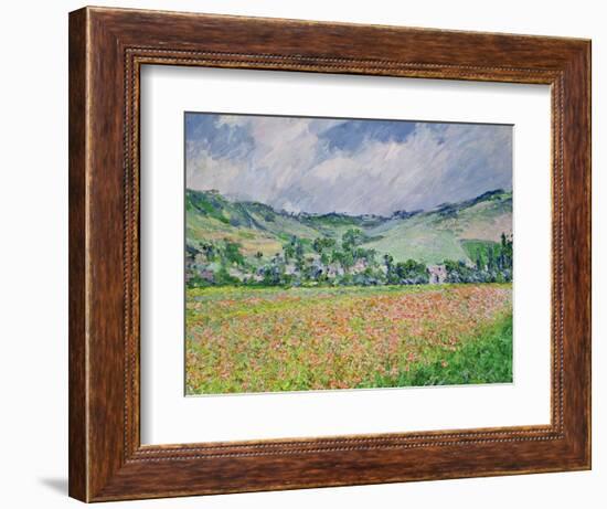 The Poppy Field Near Giverny, 1885-Claude Monet-Framed Premium Giclee Print